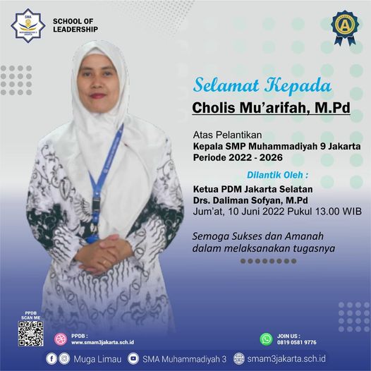 Selamat Atas Pelantikan Kepala SMP Muhammadiyah 9 Jakarta