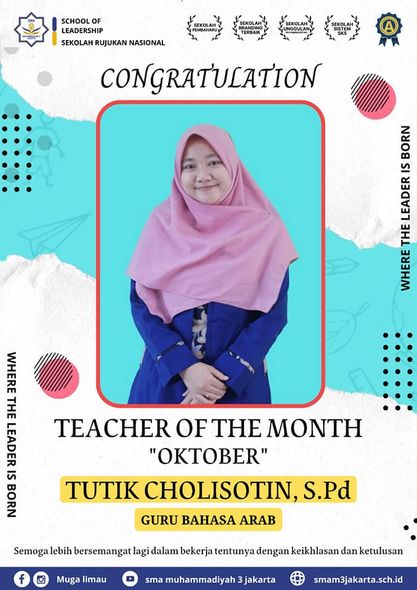 Selamat kepada Teacher and Employee of the Month